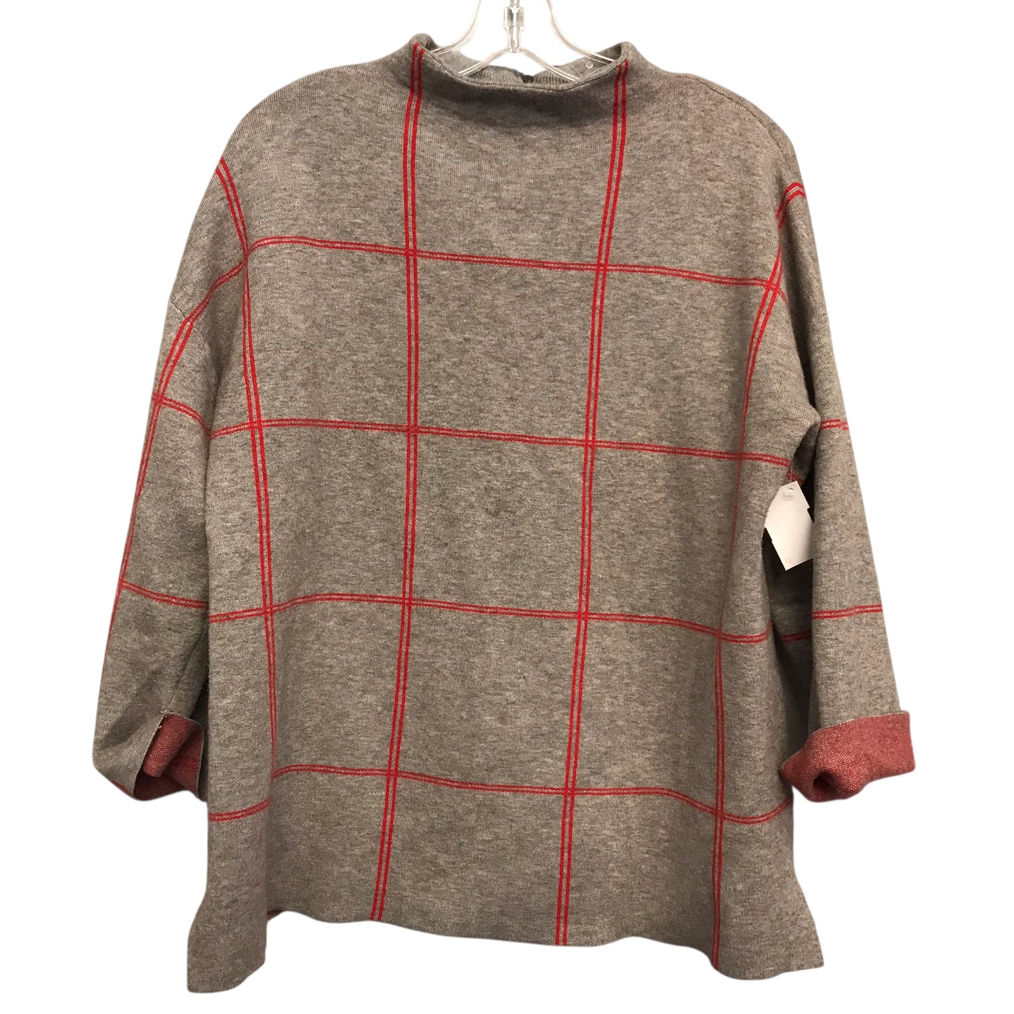 Top Ls By Tahari By Arthur Levine In Grey & Red, Size:Xl