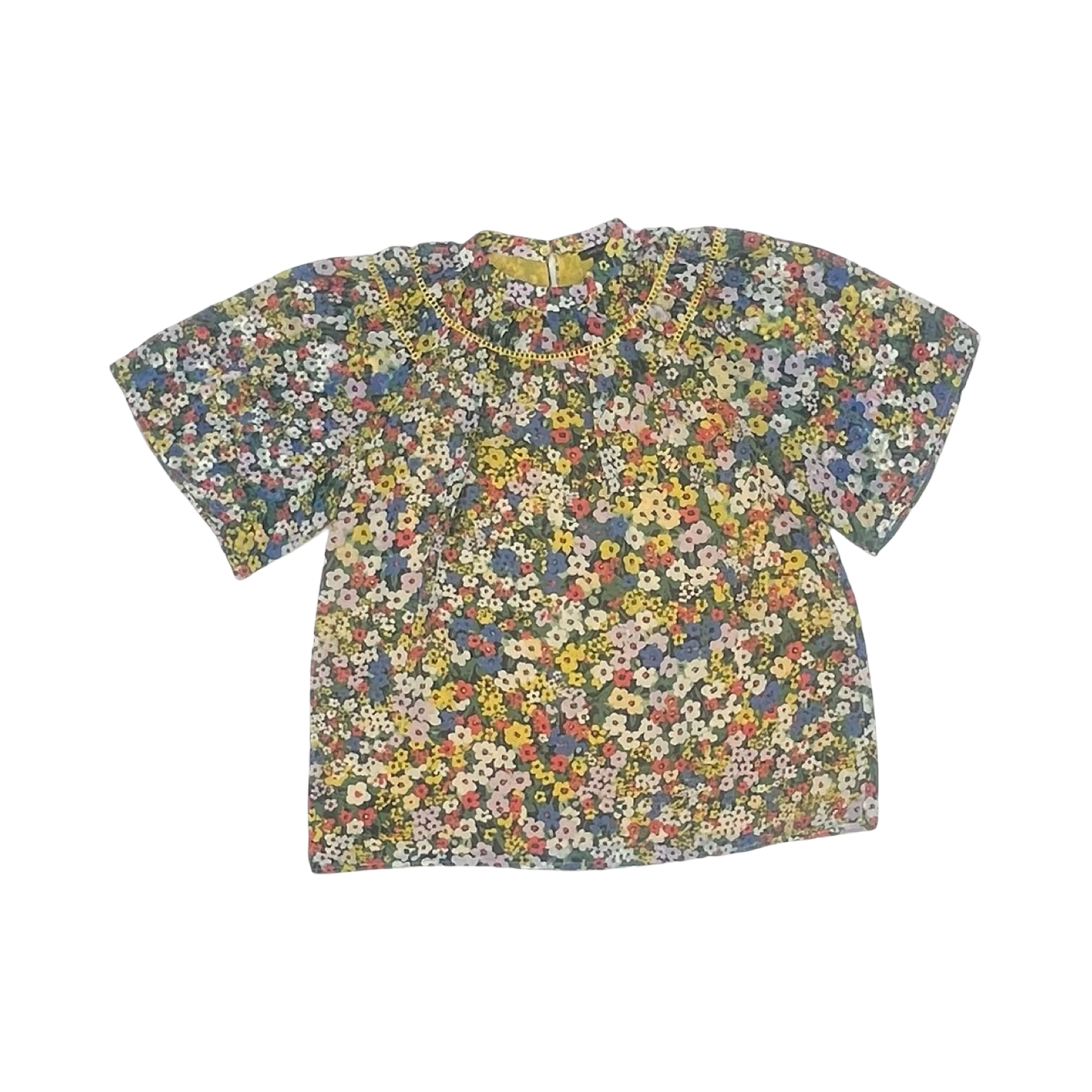 Blouse Ss By Ann Taylor In Floral Print, Size:S