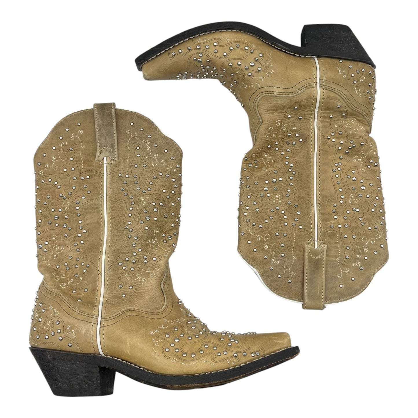 Boots Western By Clothes Mentor In Beige, Size:7