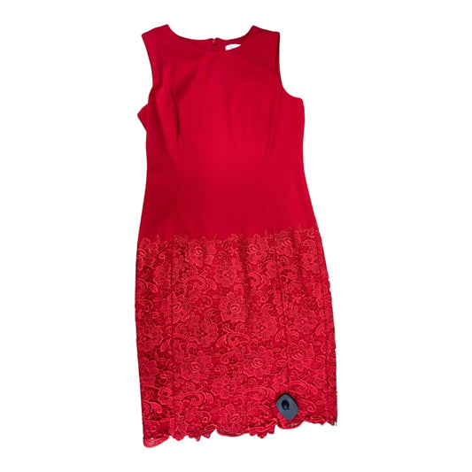 Dress Party Midi By Calvin Klein In Red, Size:4