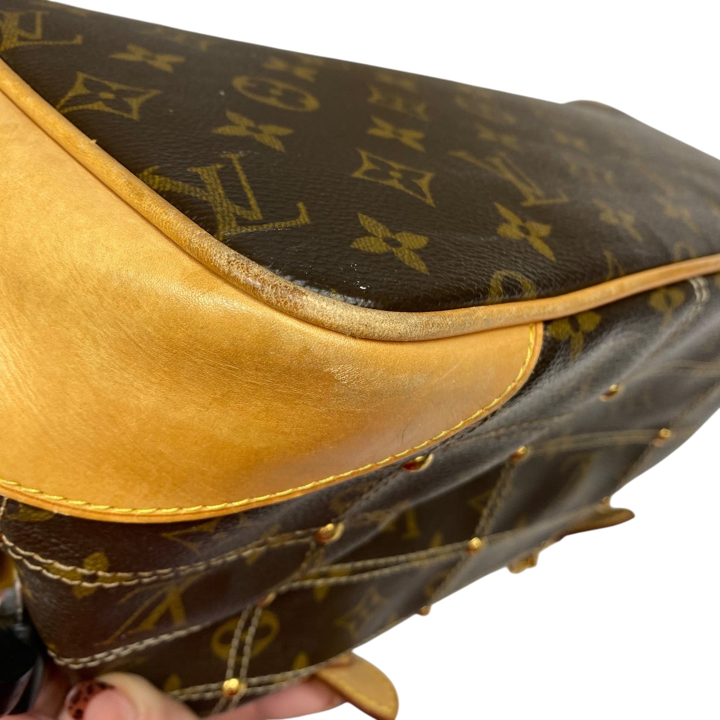 Handbag Luxury Designer By Louis Vuitton In Brown, Size:Medium