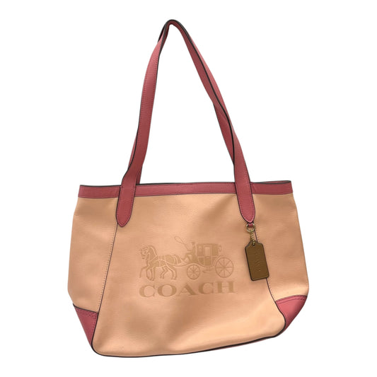 Handbag Designer By Coach In Peach, Size:Medium
