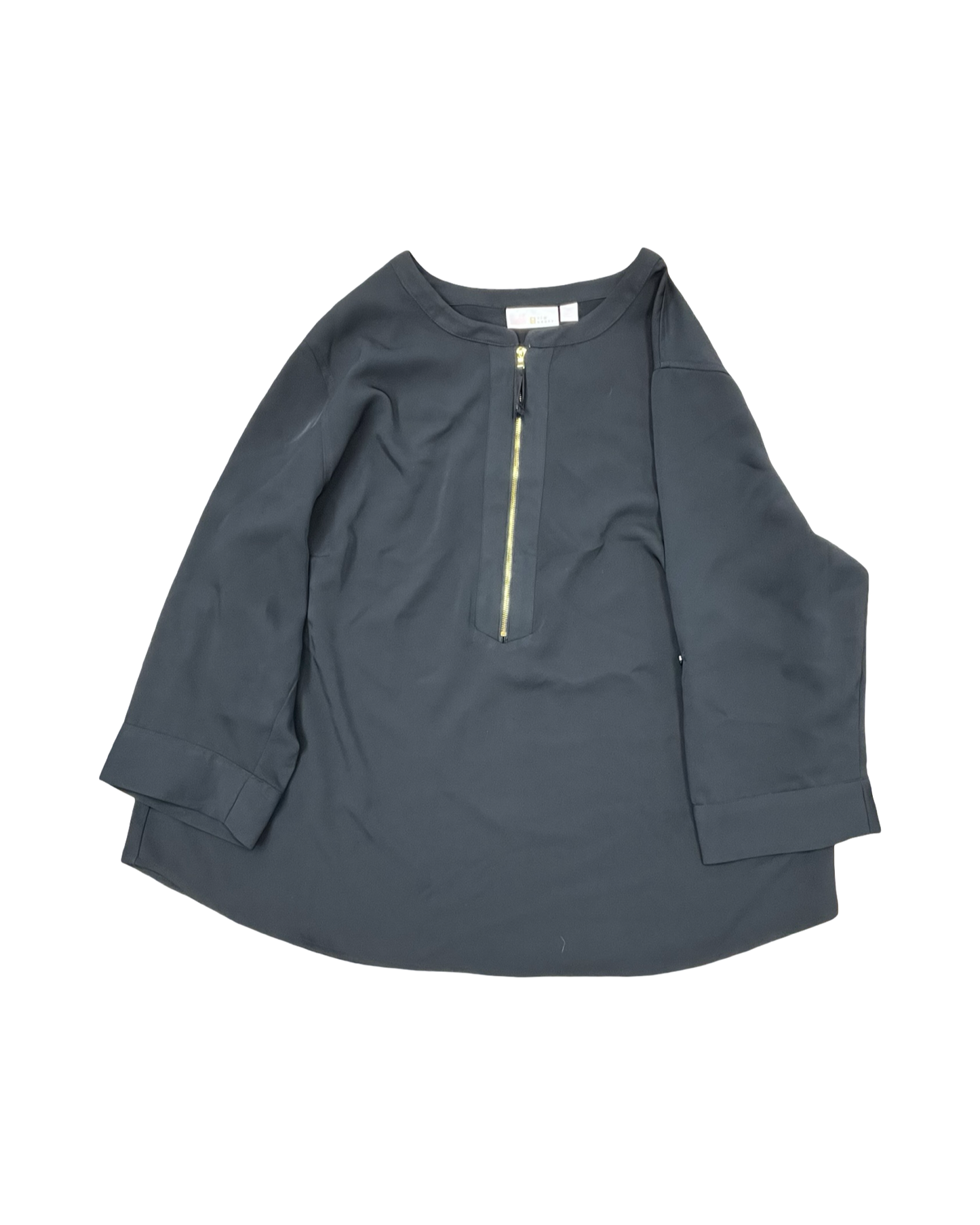 Blouse Ls By Belle By Kim Gravel In Black, Size:1X