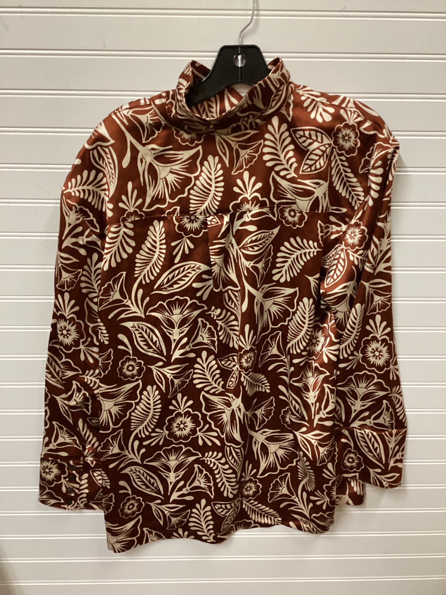 Blouse Ls By Cmc In Brown, Size:L