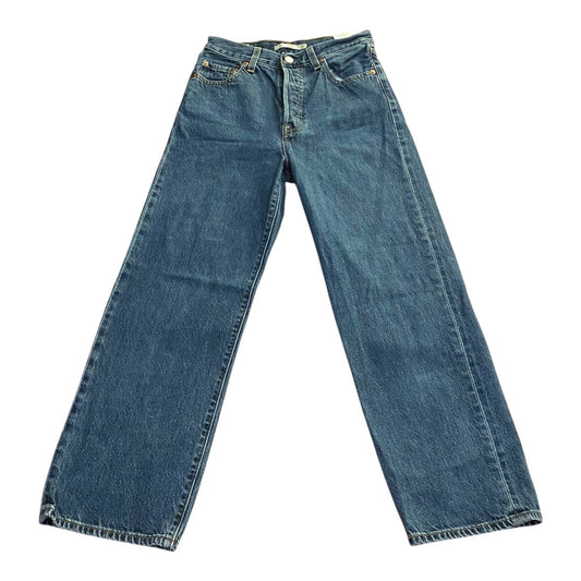 Jeans Straight By Levis In Blue Denim, Size:2