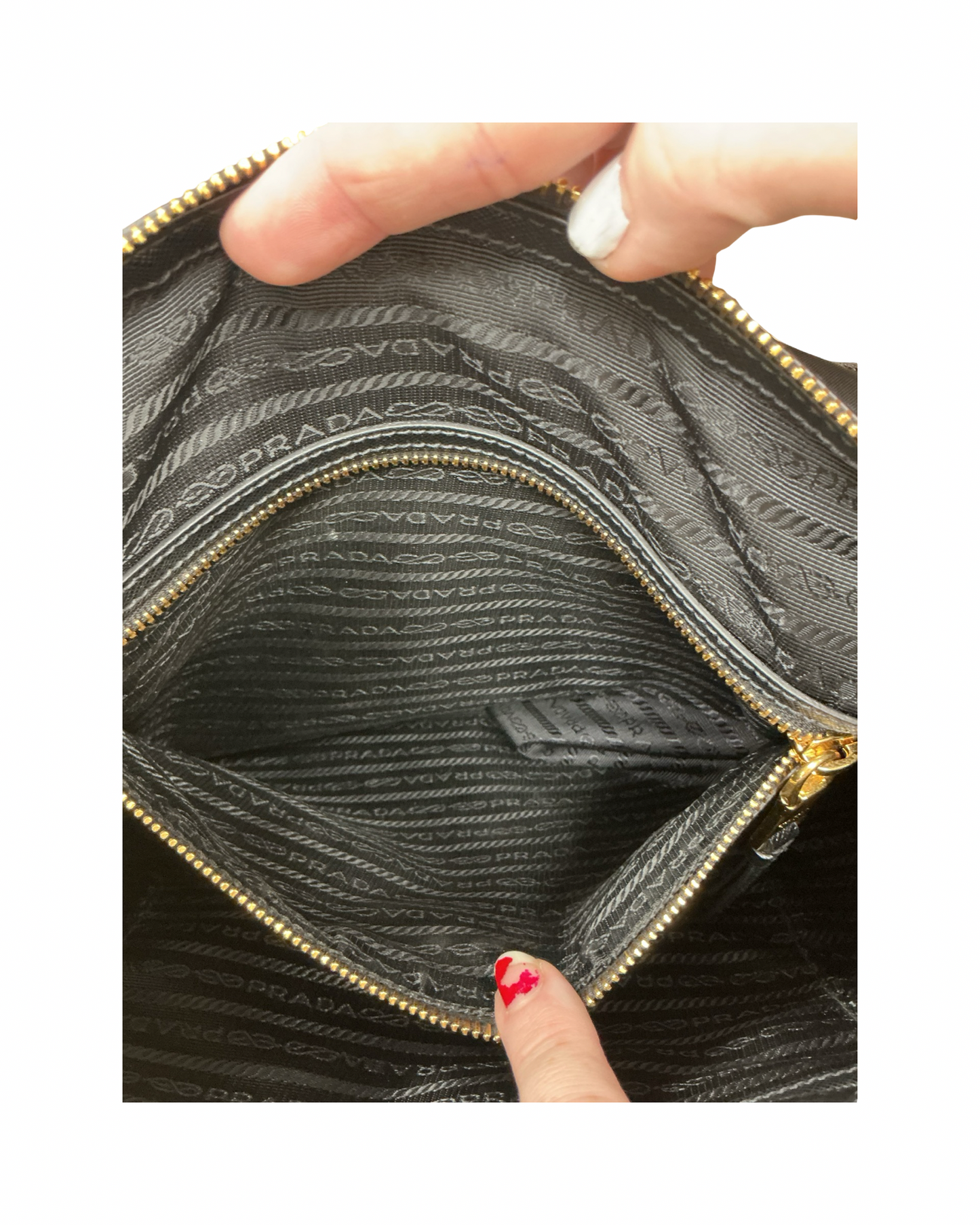 Handbag Luxury Designer By Prada In Black, Size:Medium