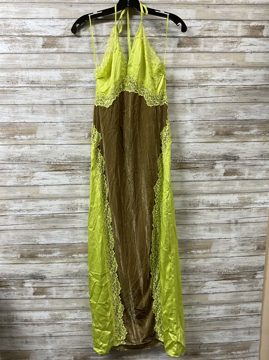 Dress Party Long By Free People In Green & Tan, Size:L
