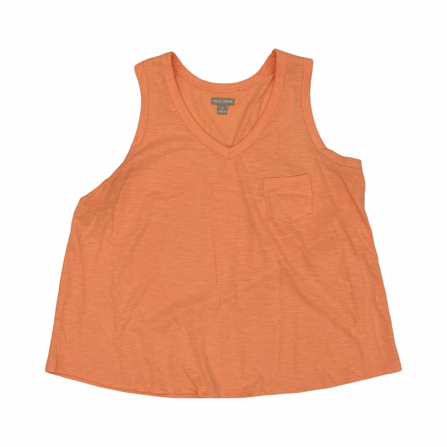 Top Sleeveless By Falls Creek In Orange, Size:1X