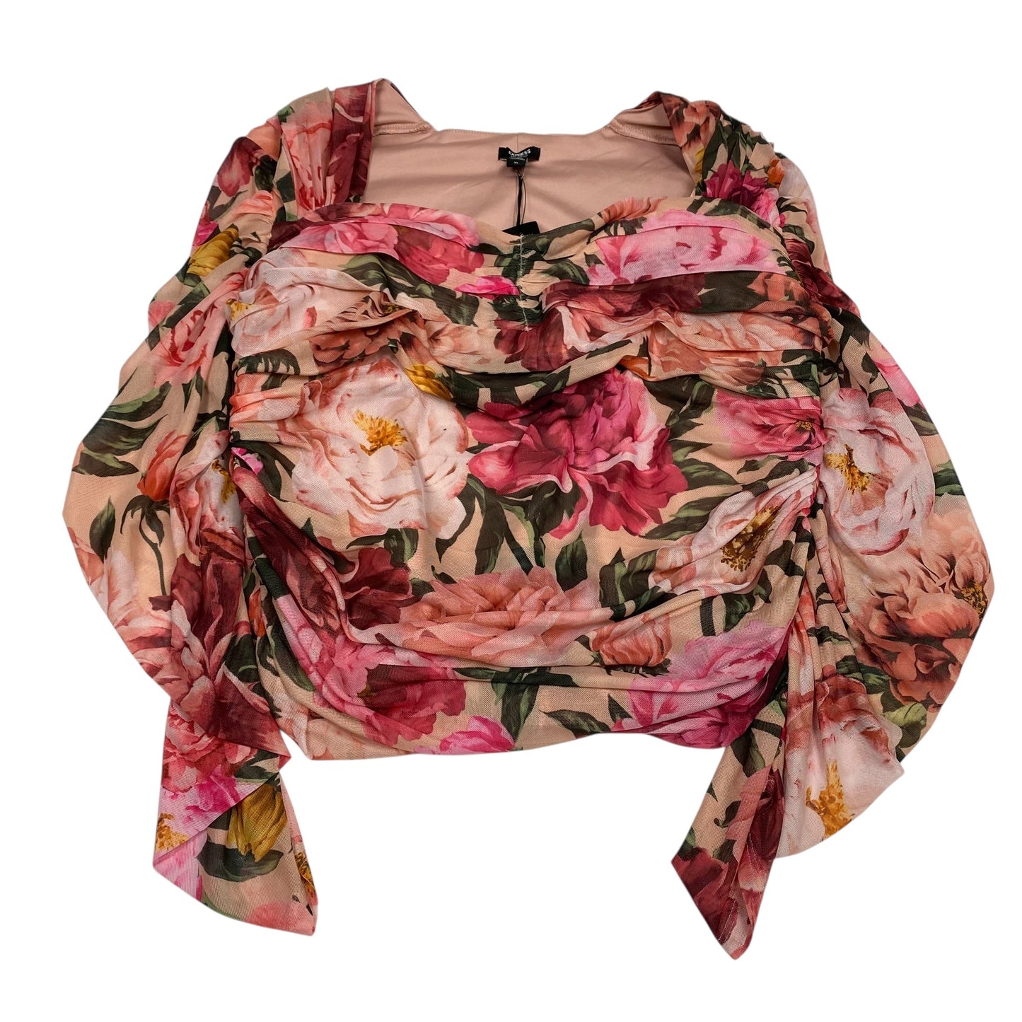 Top Ls By Express In Green & Pink, Size:Xl
