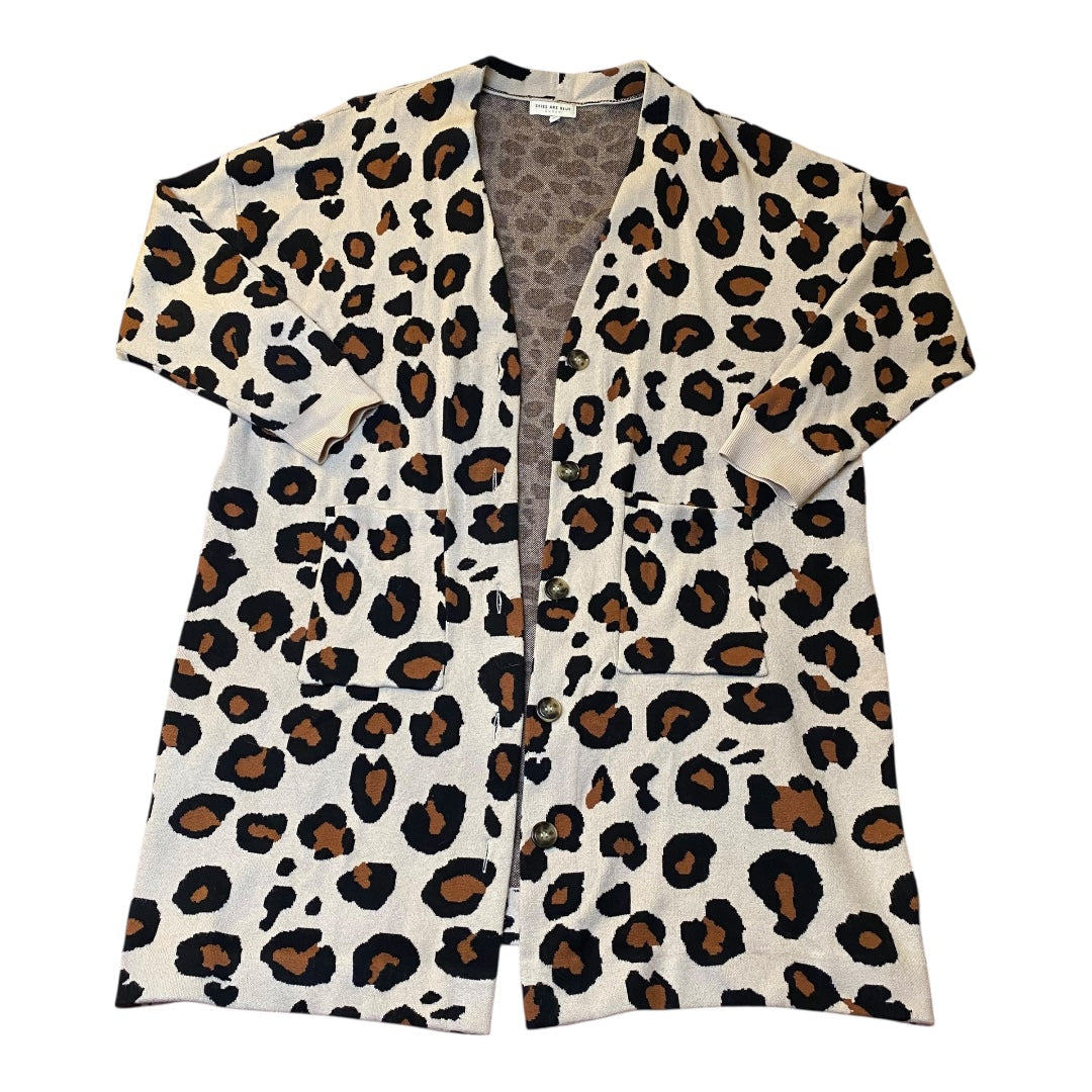 Sweater Cardigan By Skies Are Blue In Animal Print, Size:2X