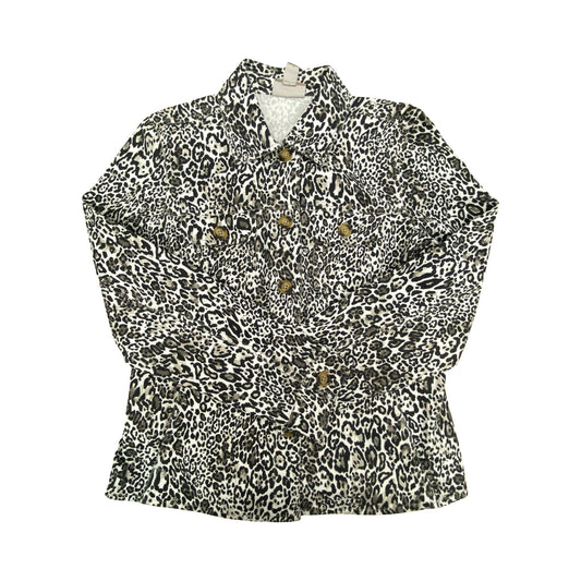 Jacket Denim By Chicos In Animal Print, Size:S