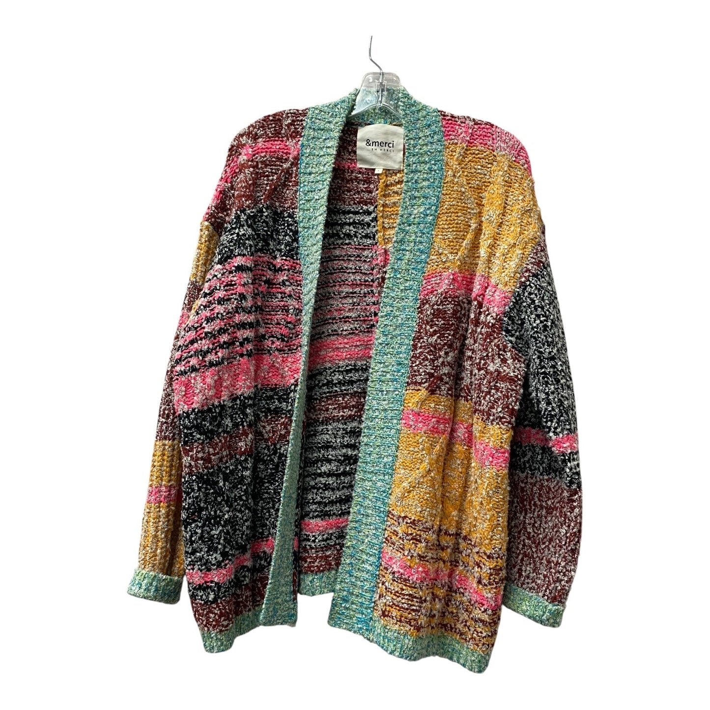SWEATER CARDIGAN by Merci and Merci in PINK & RED, Size:S