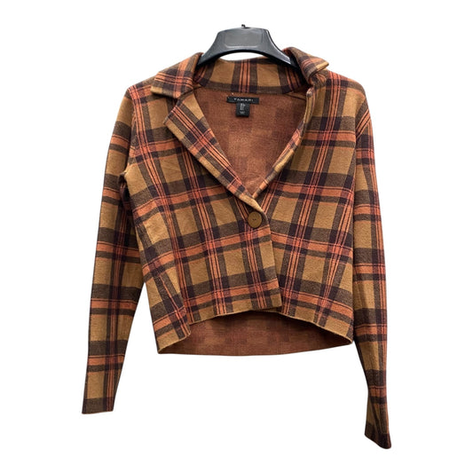 Jacket Other By Tahari By Arthur Levine In Orange & Tan, Size:S