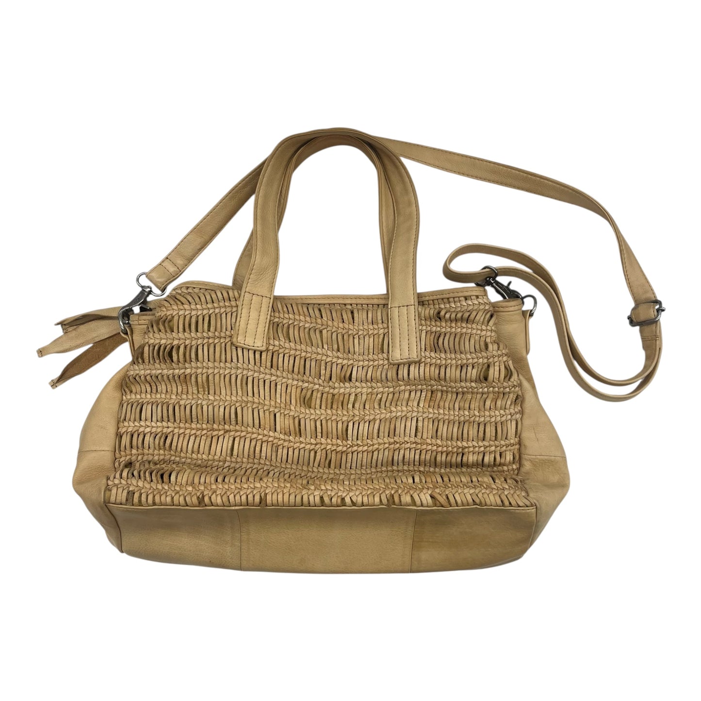 Handbag Leather By Clothes Mentor In Tan, Size:Medium