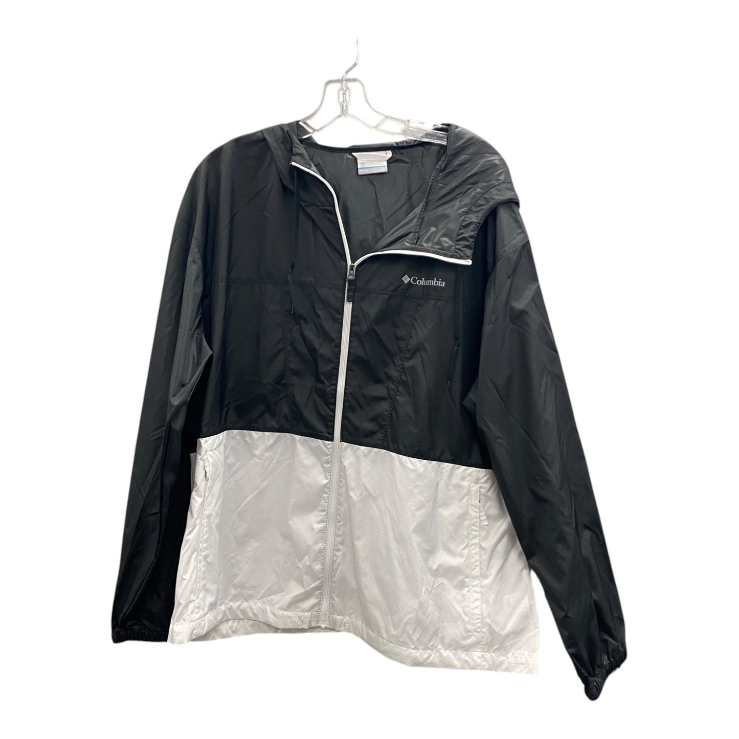 Jacket Windbreaker By Columbia In Black & White, Size:1X
