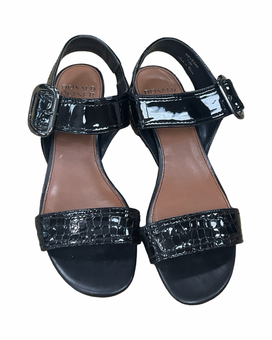 Sandals Heels Kitten By Donald Pliner In Black, Size:7.5