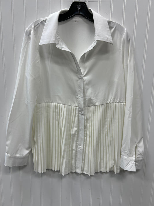 Blouse Ls By Clothes Mentor In White, Size:M
