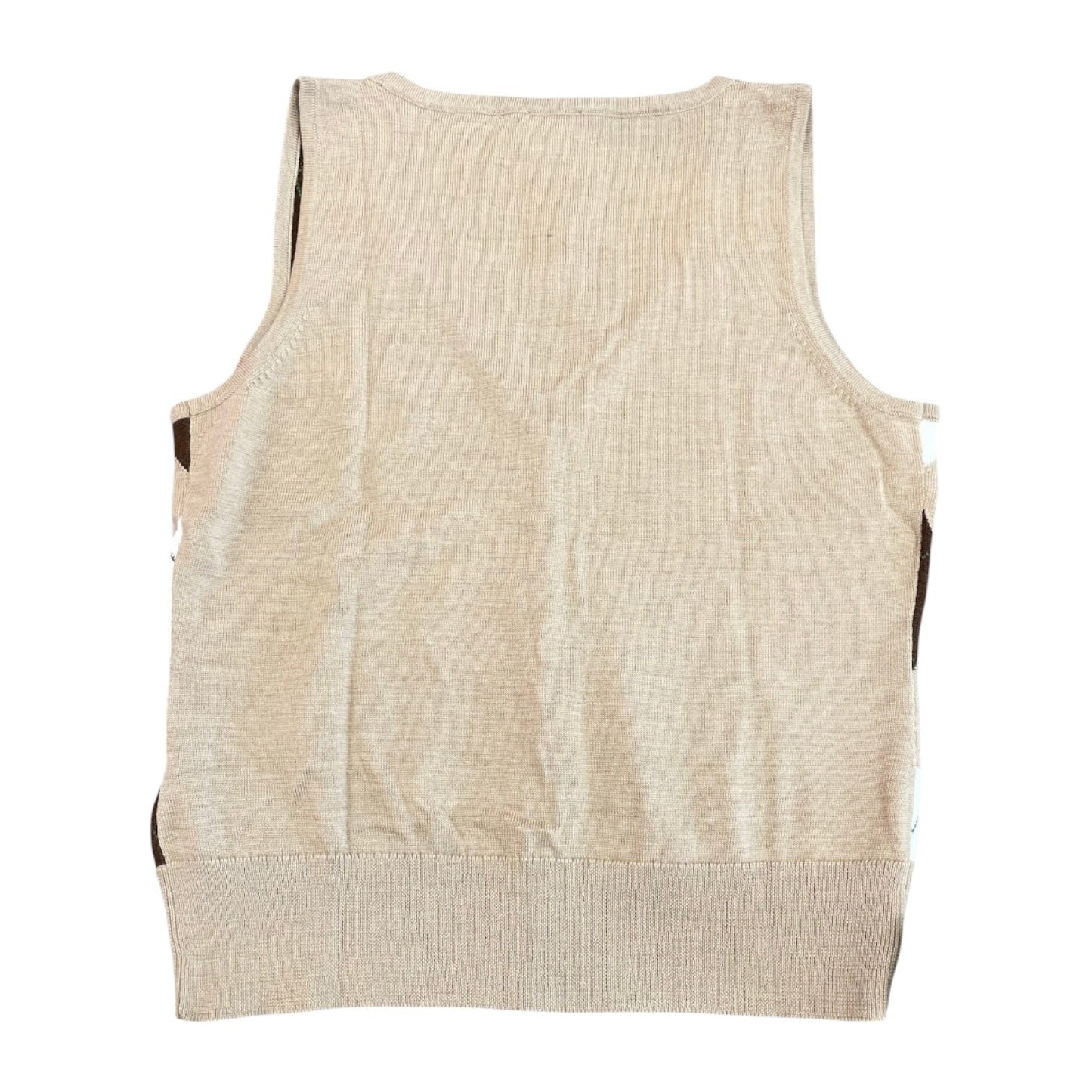 Vest Sweater By Talbots In Brown & Cream, Size: M