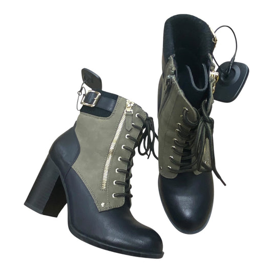 Boots Ankle Heels By Apt 9 In Black & Green, Size:7.5