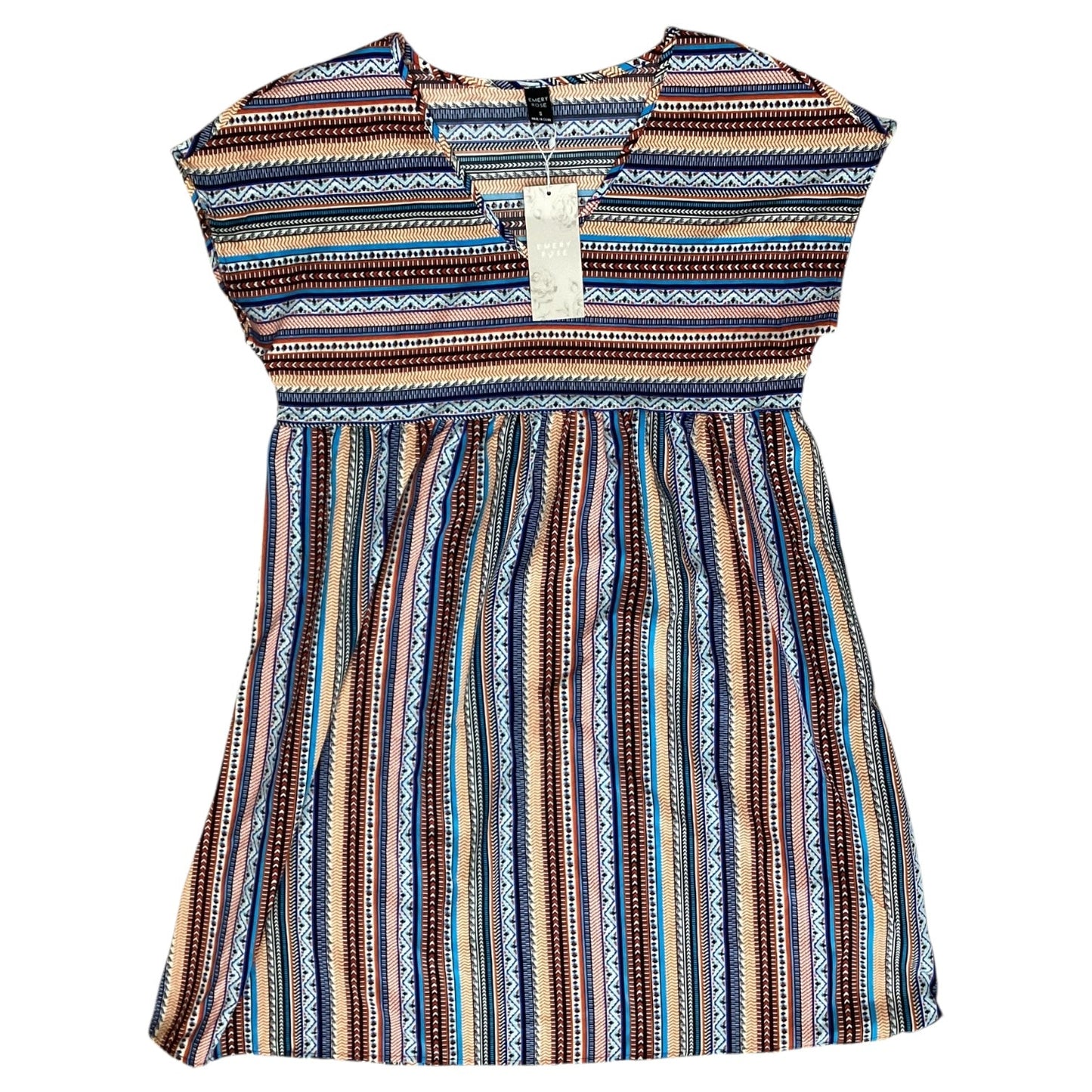 Dress Casual Short By Clothes Mentor In Blue & Orange, Size:S