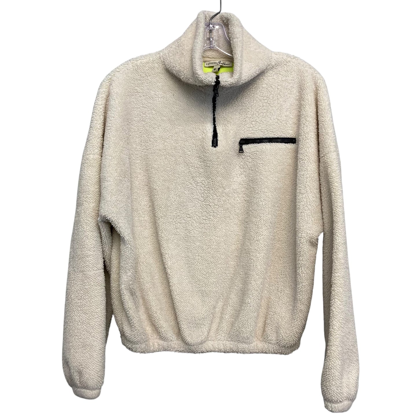 Jacket Fleece By Express In White, Size:Xs