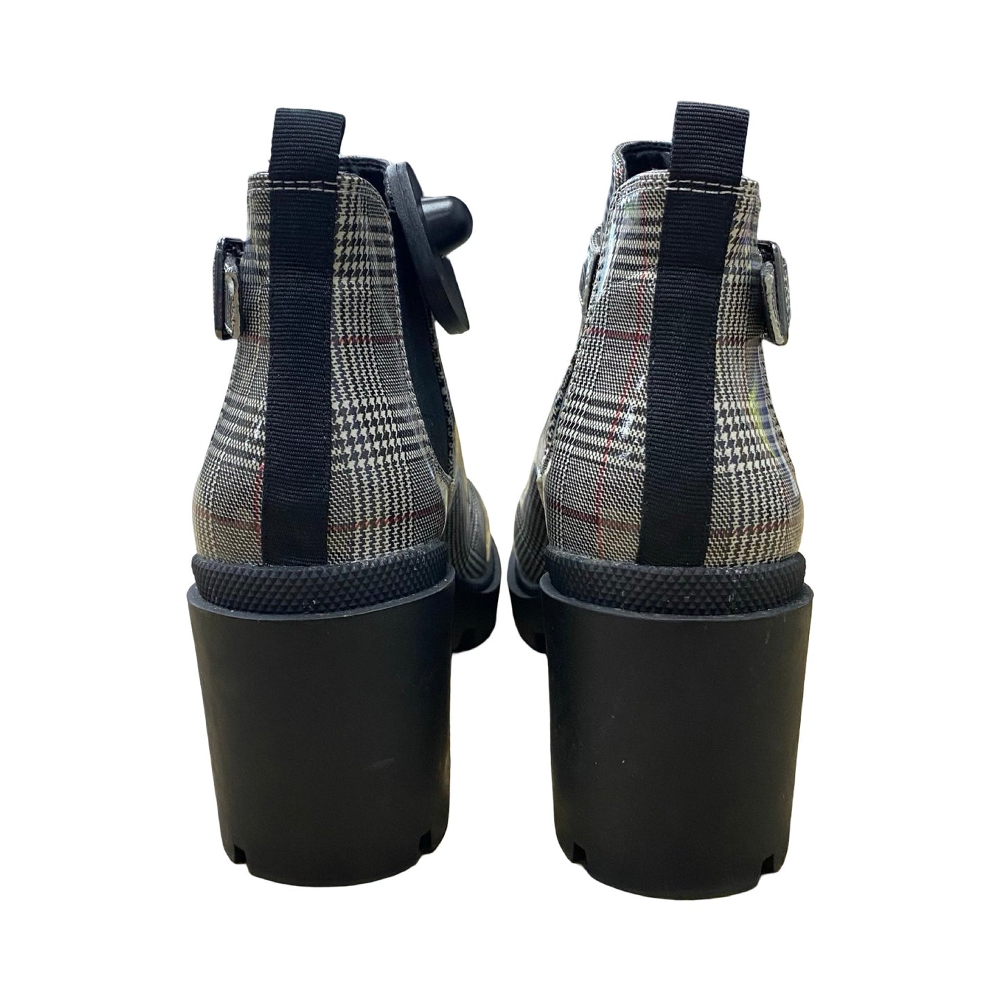 Boots Ankle Heels By Mix No 6 In Plaid Pattern, Size:6.5
