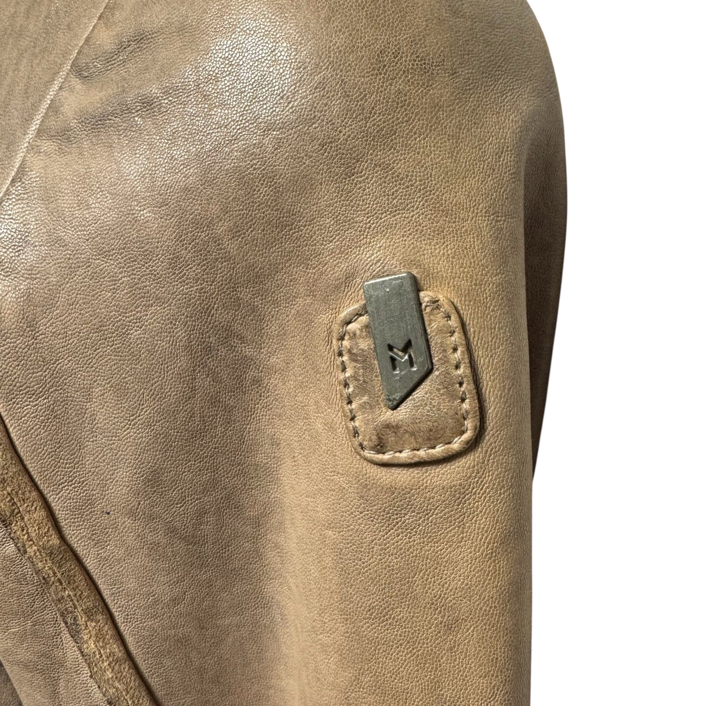 Gypsy Lambskin Leather Jacket By Mauritius In Tan, Size: M