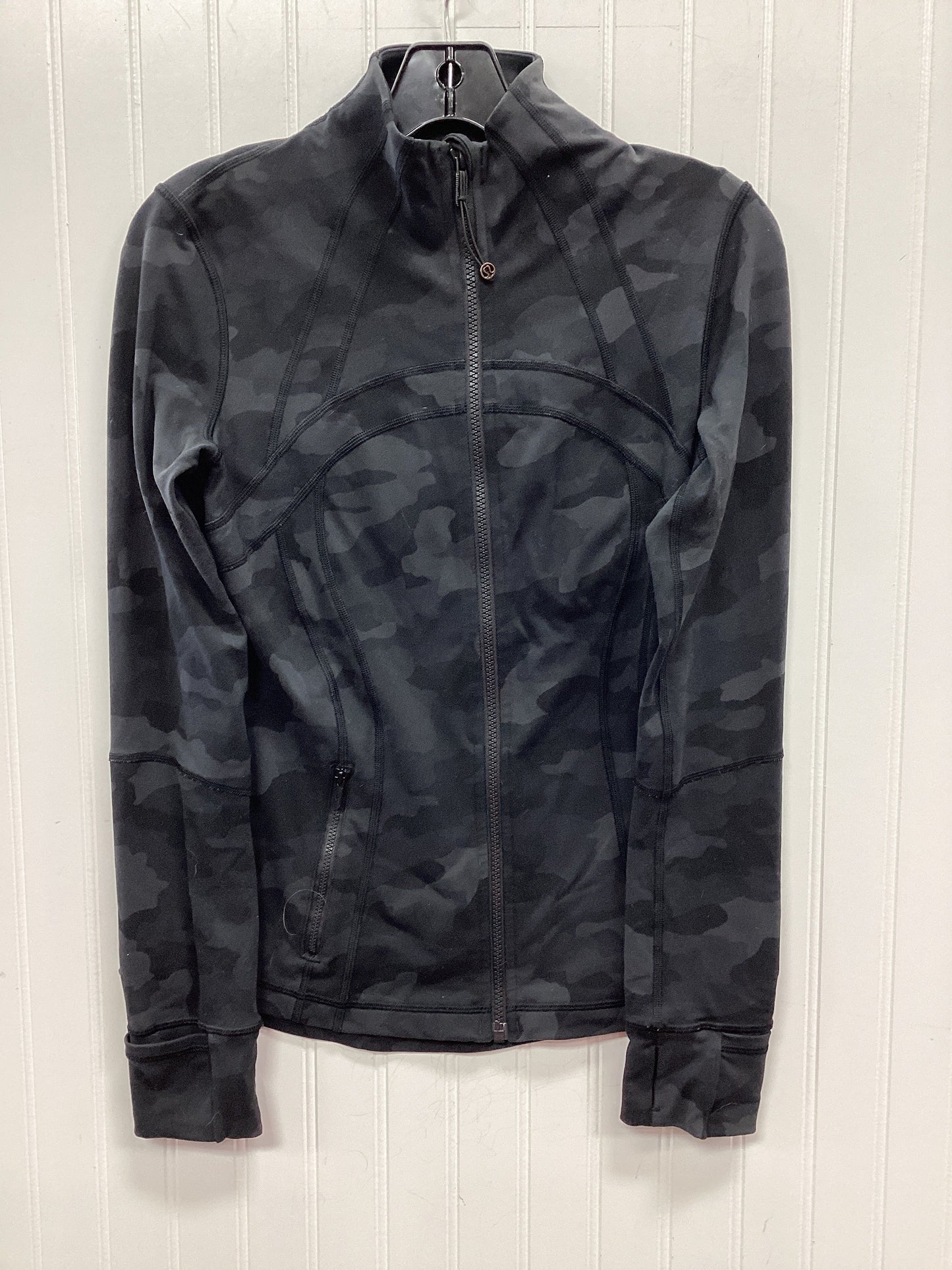 Athletic Jacket By Lululemon In Grey, Size:6