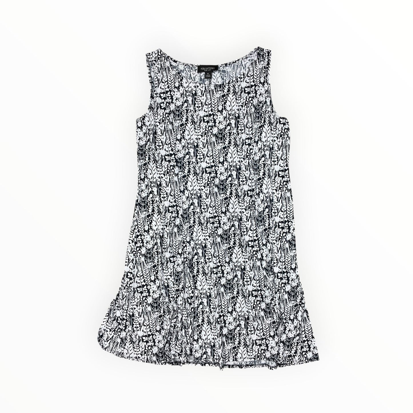 Dress Casual Midi By Perceptions In Blue & White, Size:Xl