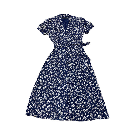 Dress Casual Maxi By Lauren By Ralph Lauren In Blue & White, Size:10