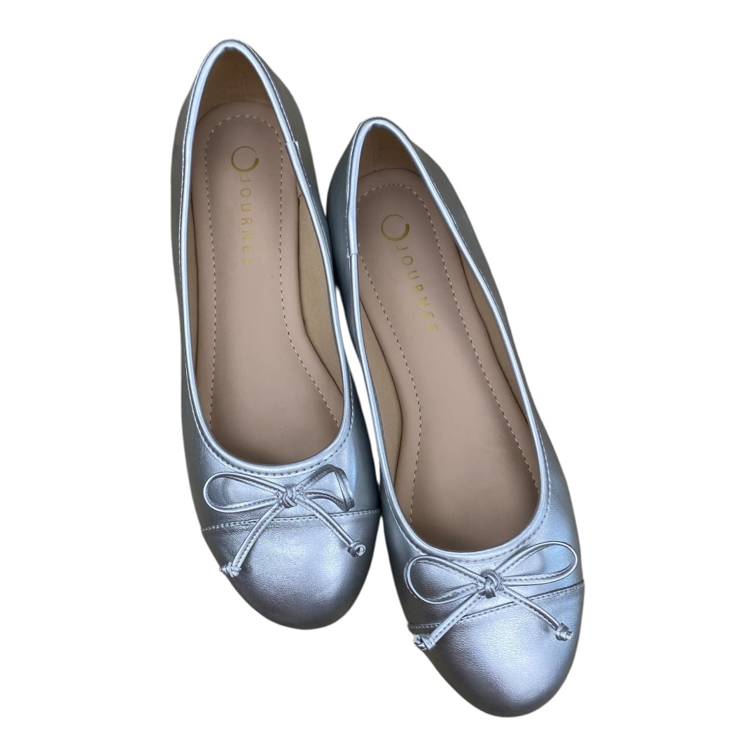 Shoes Flats By Journee In Silver, Size:10