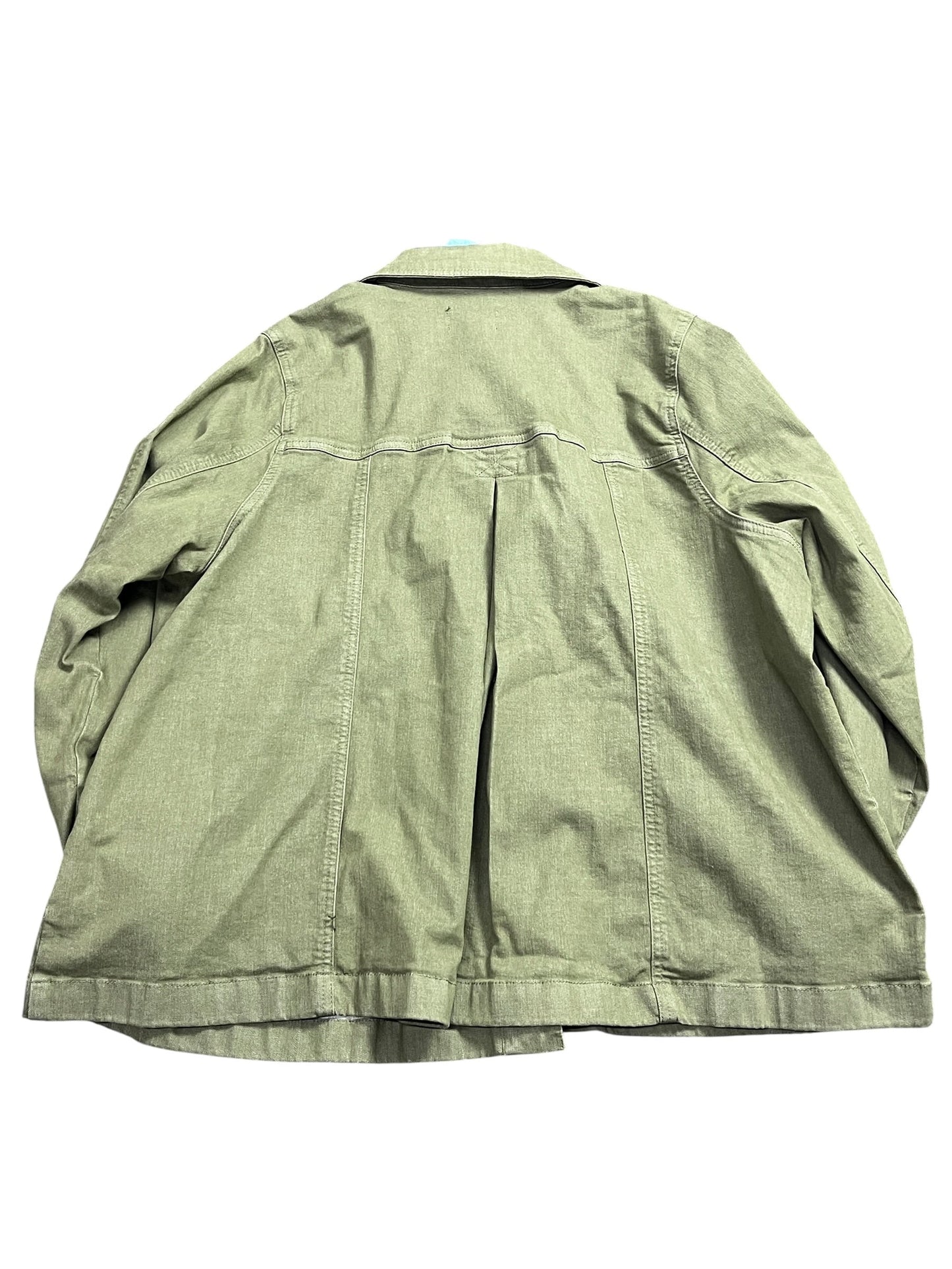 Jacket Denim By Clothes Mentor In Green, Size:2X