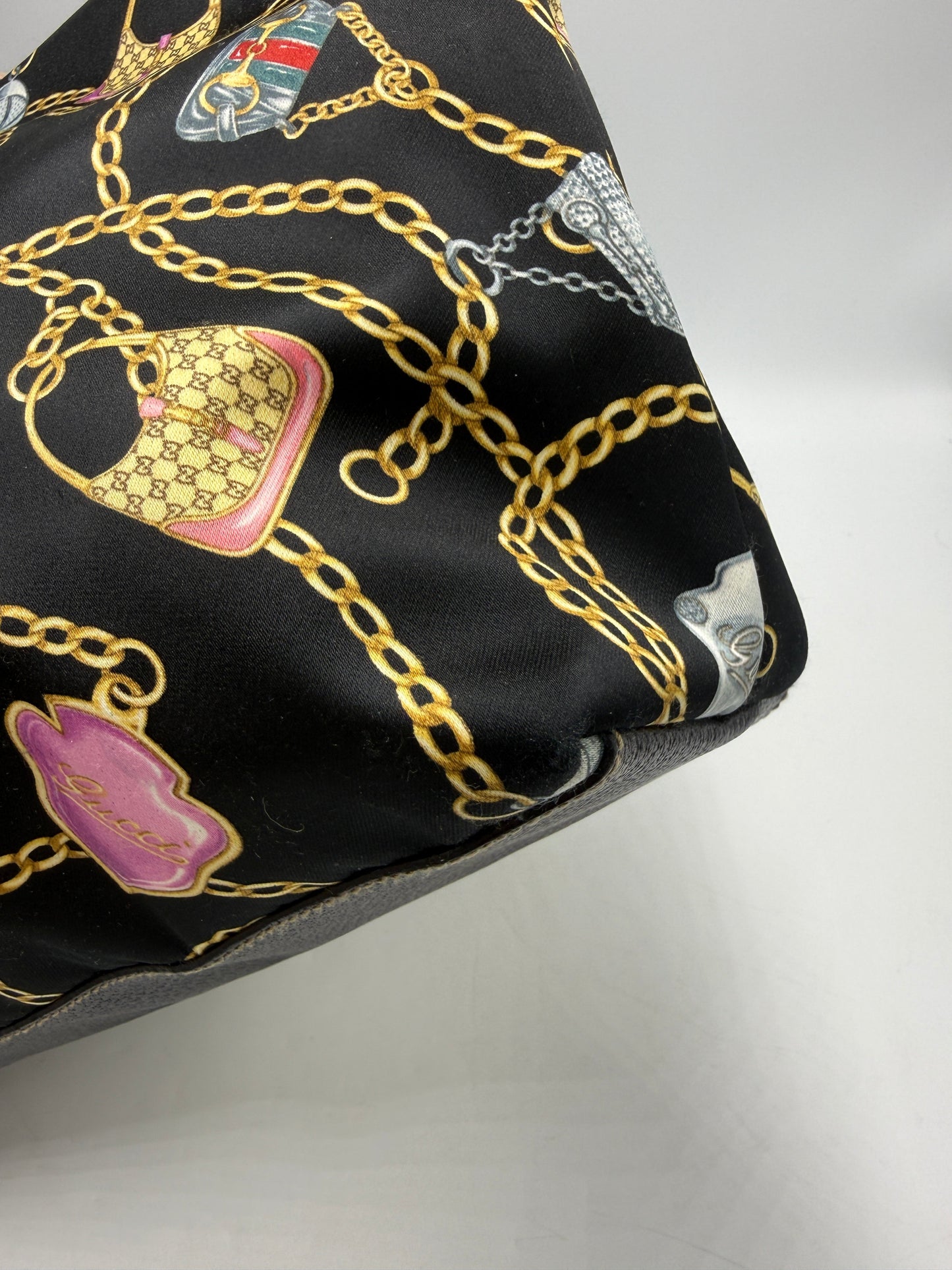 Gucci Satin Charmy Luxury Designer Tote / Handbag