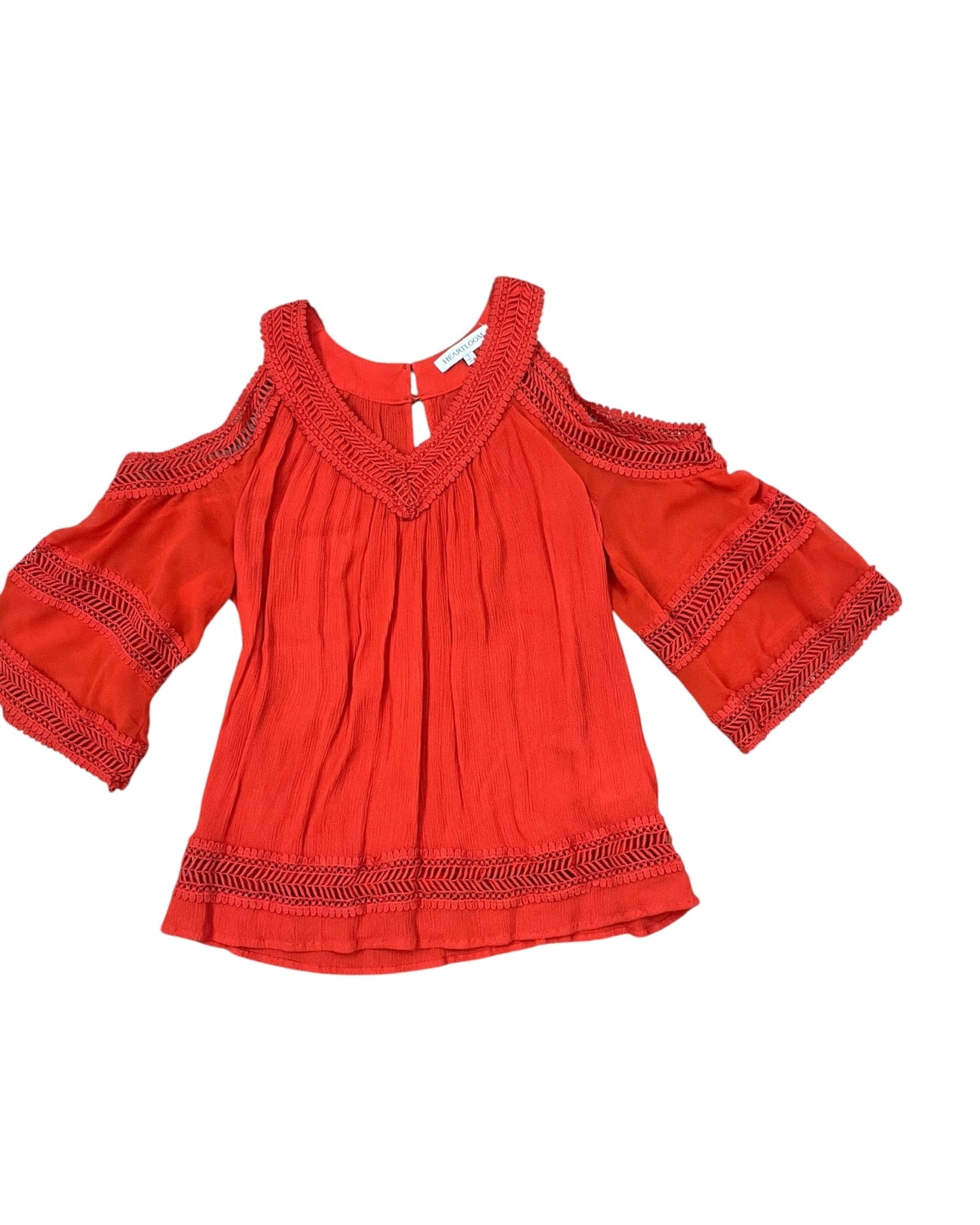 Top 3/4 Sleeve By Heartloom In Orange, Size:S