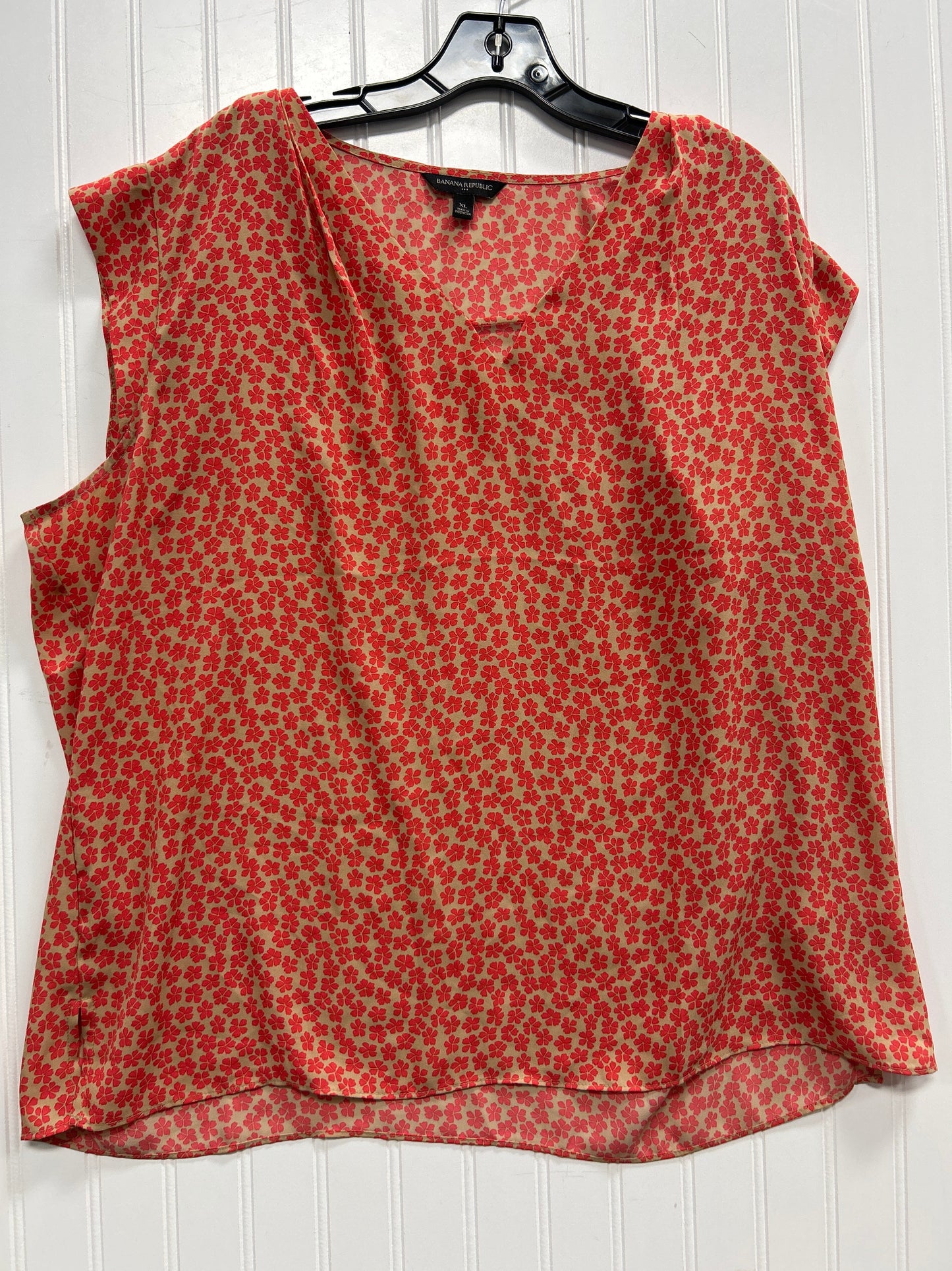 Top Sleeveless By Banana Republic In Floral Print, Size:Xl
