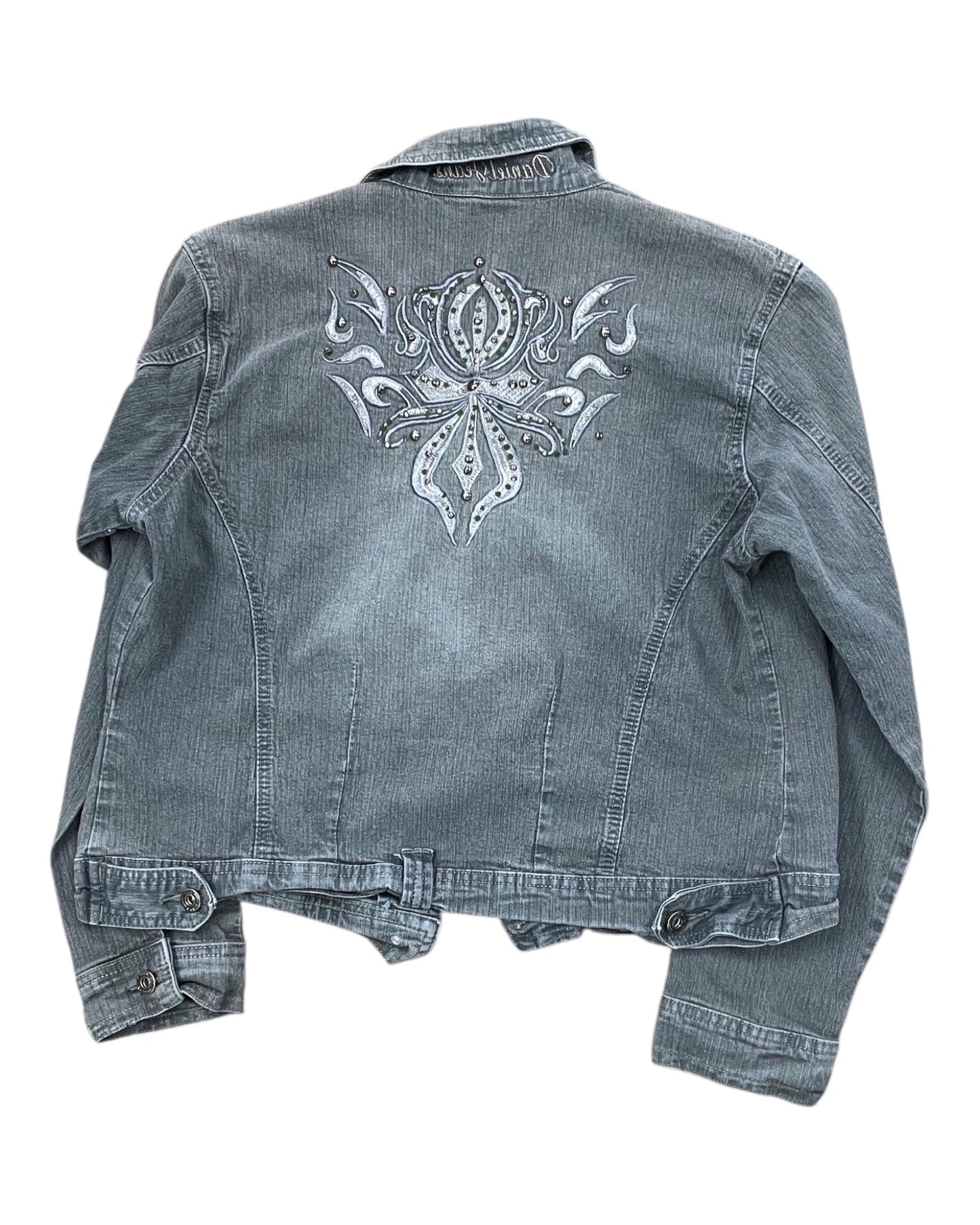 Jacket Denim By Clothes Mentor In Grey, Size:L