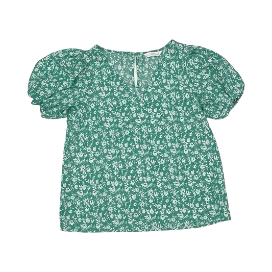 Blouse Ss By Lc Lauren Conrad In Green & White, Size:S