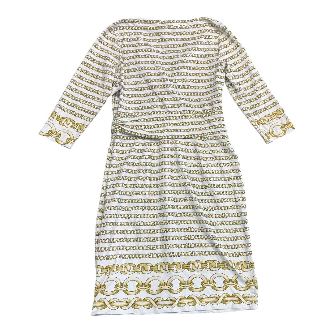 Dress Casual Midi By J Mclaughlin In Gold & White, Size:M