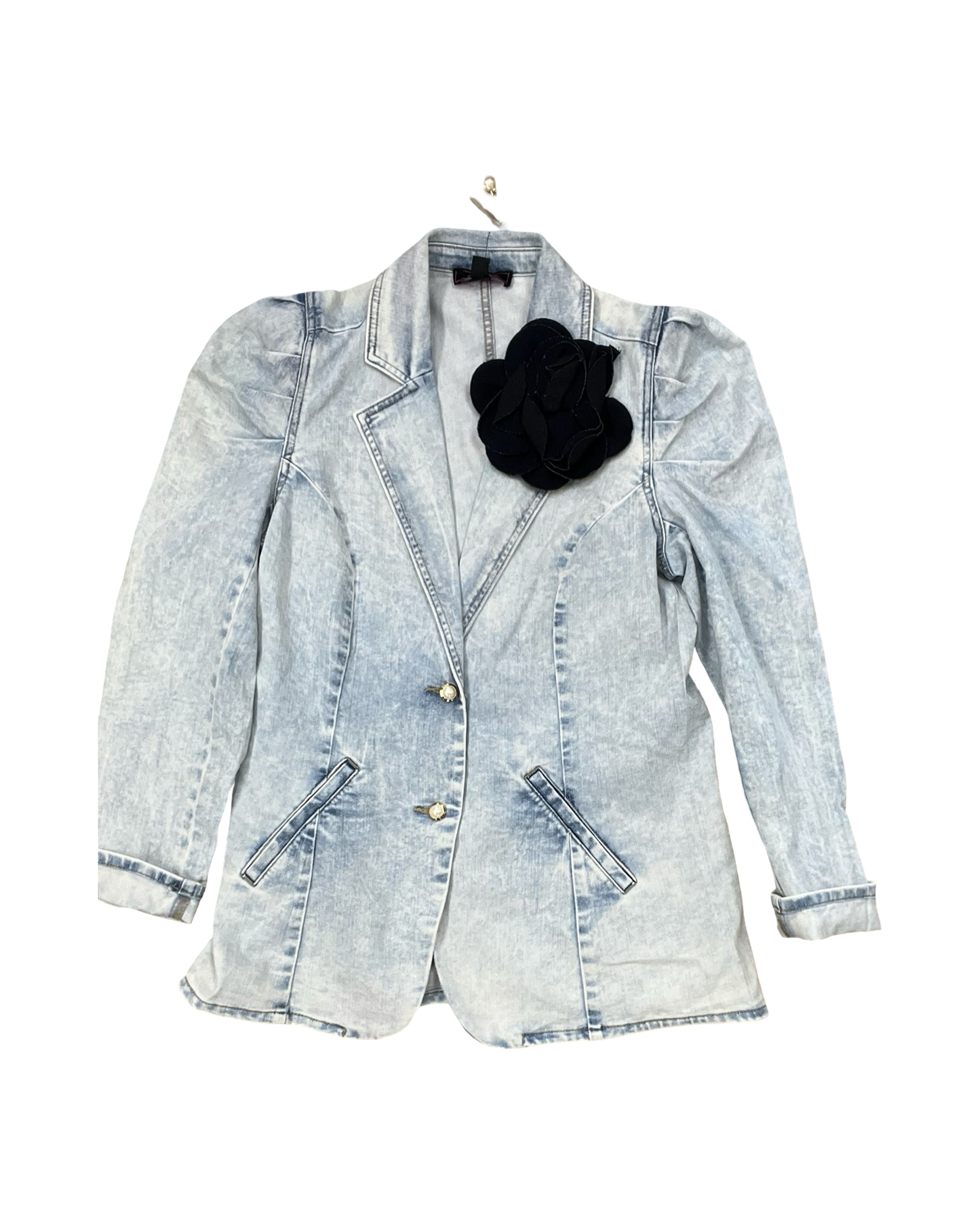 Jacket Denim By Christian Siriano In Blue Denim, Size:S