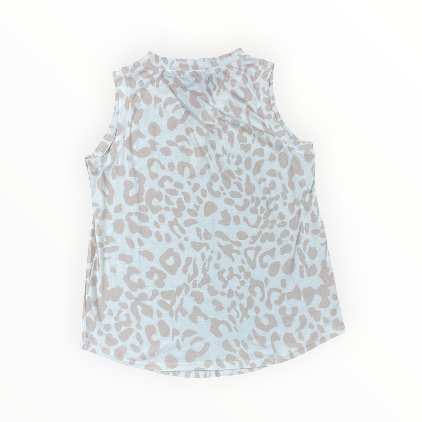 Top Sleeveless By Clothes Mentor In Tan & White, Size:L