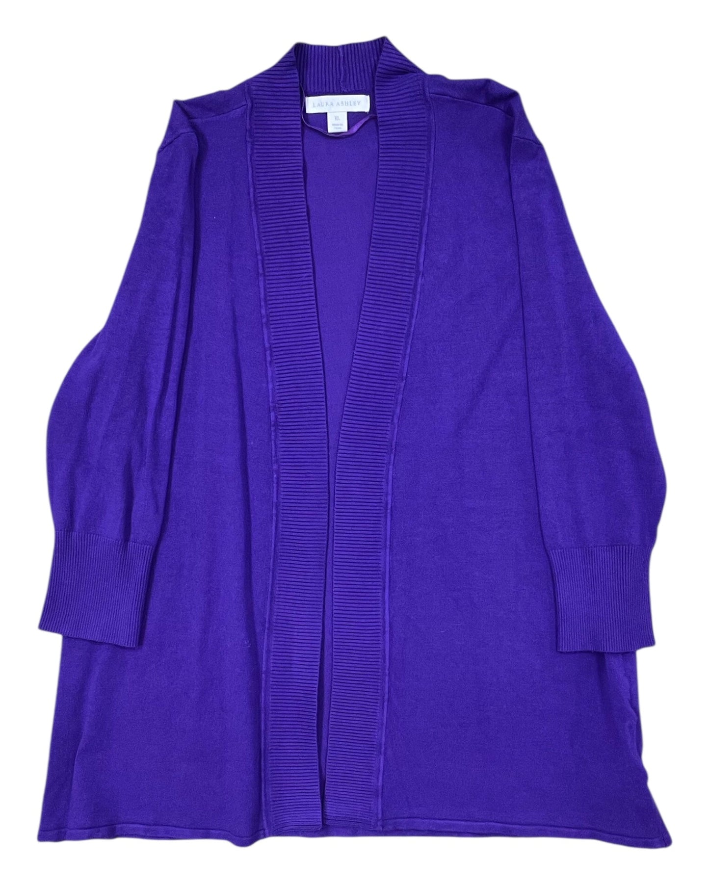Cardigan By Laura Ashley In Purple, Size:Xl