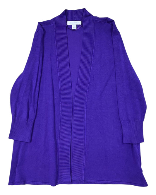 Cardigan By Laura Ashley In Purple, Size:Xl