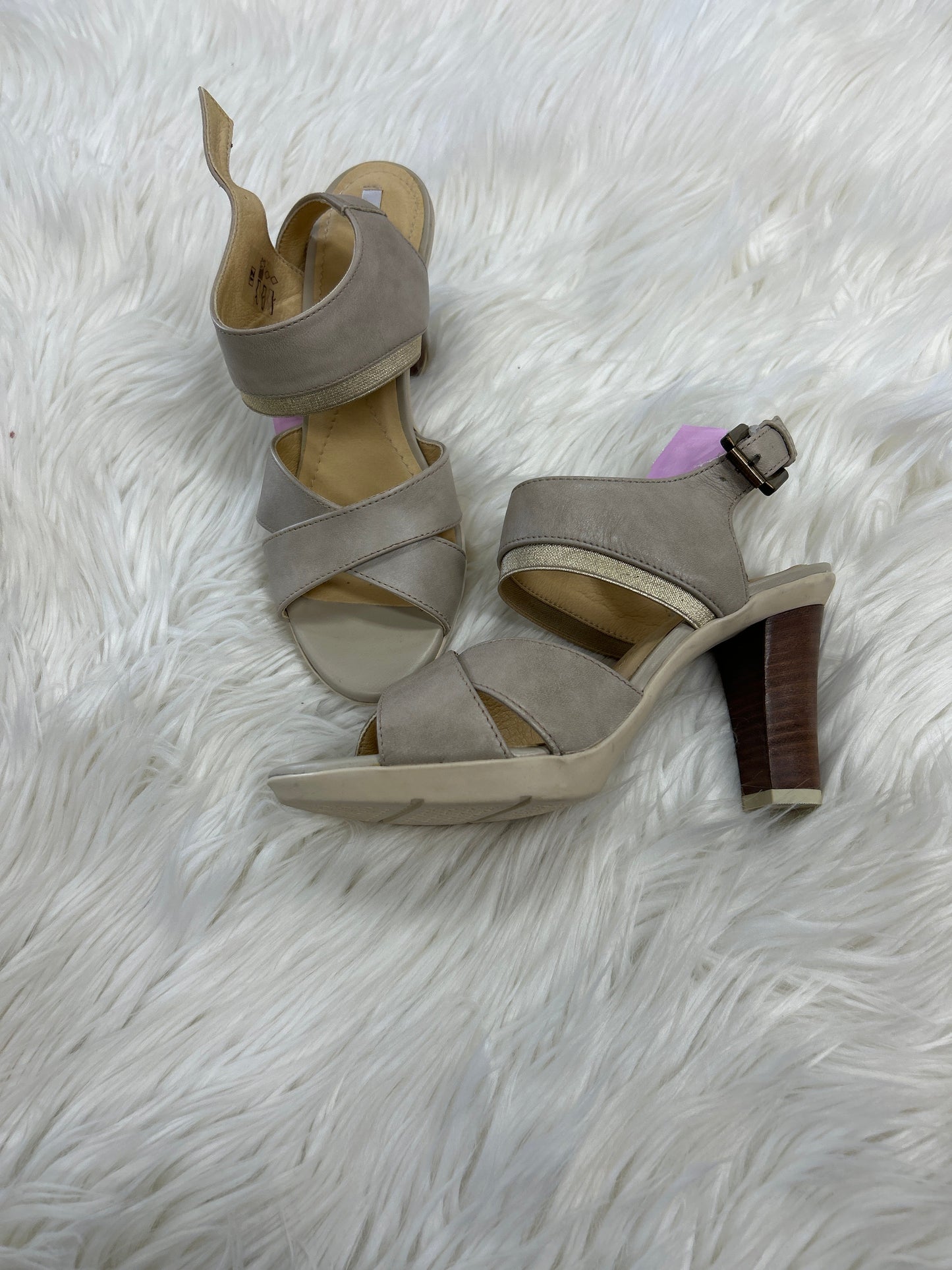 Sandals Heels Stiletto By Geox Shoes In Taupe, Size:5