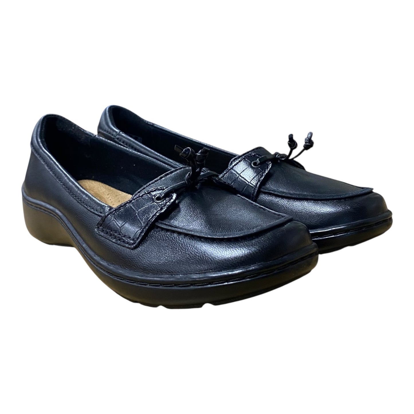 Shoes Flats By Clarks In Black, Size:5.5
