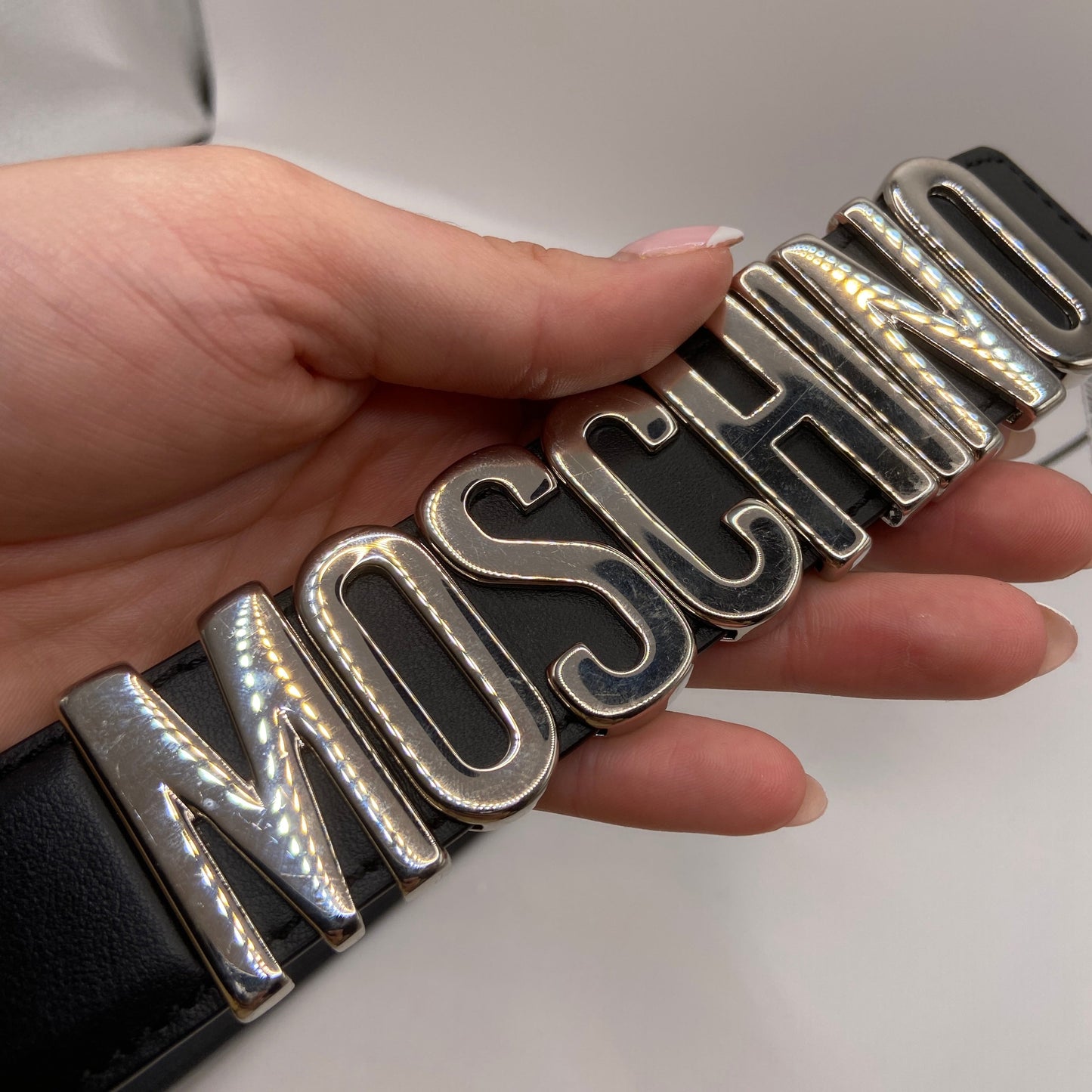 Belt Luxury Designer By Moschino, Size: Large