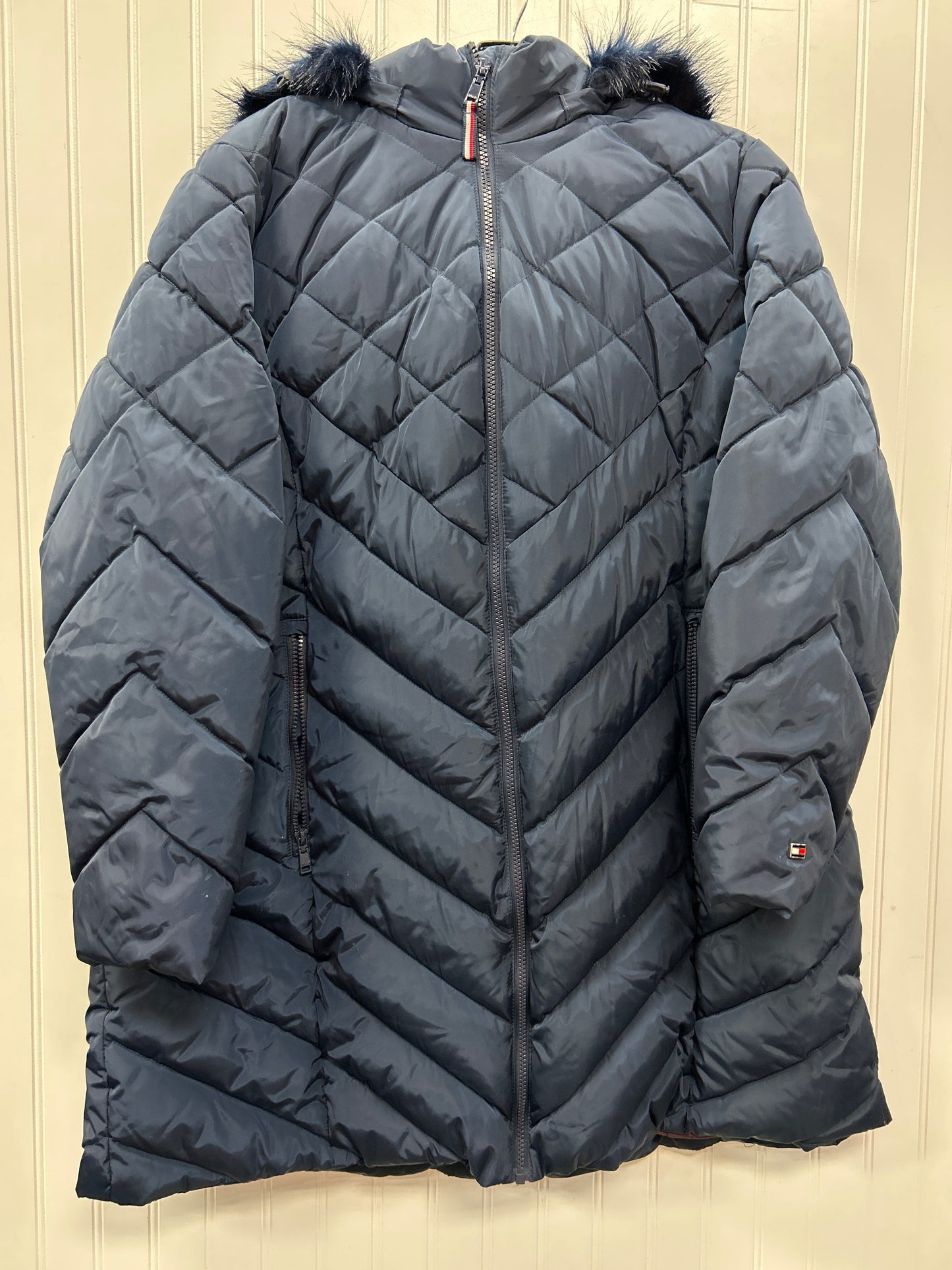 Coat Puffer & Quilted By Tommy Hilfiger In Navy, Size:2X
