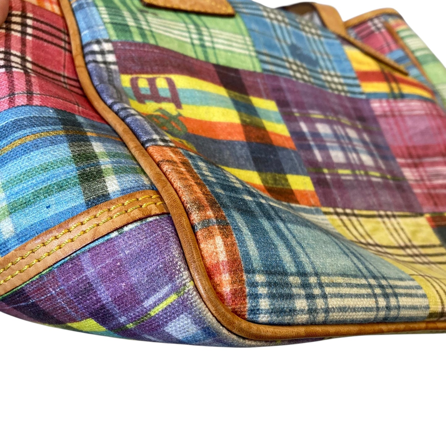 Handbag Designer By Dooney And Bourke In Plaid Pattern, Size:Medium