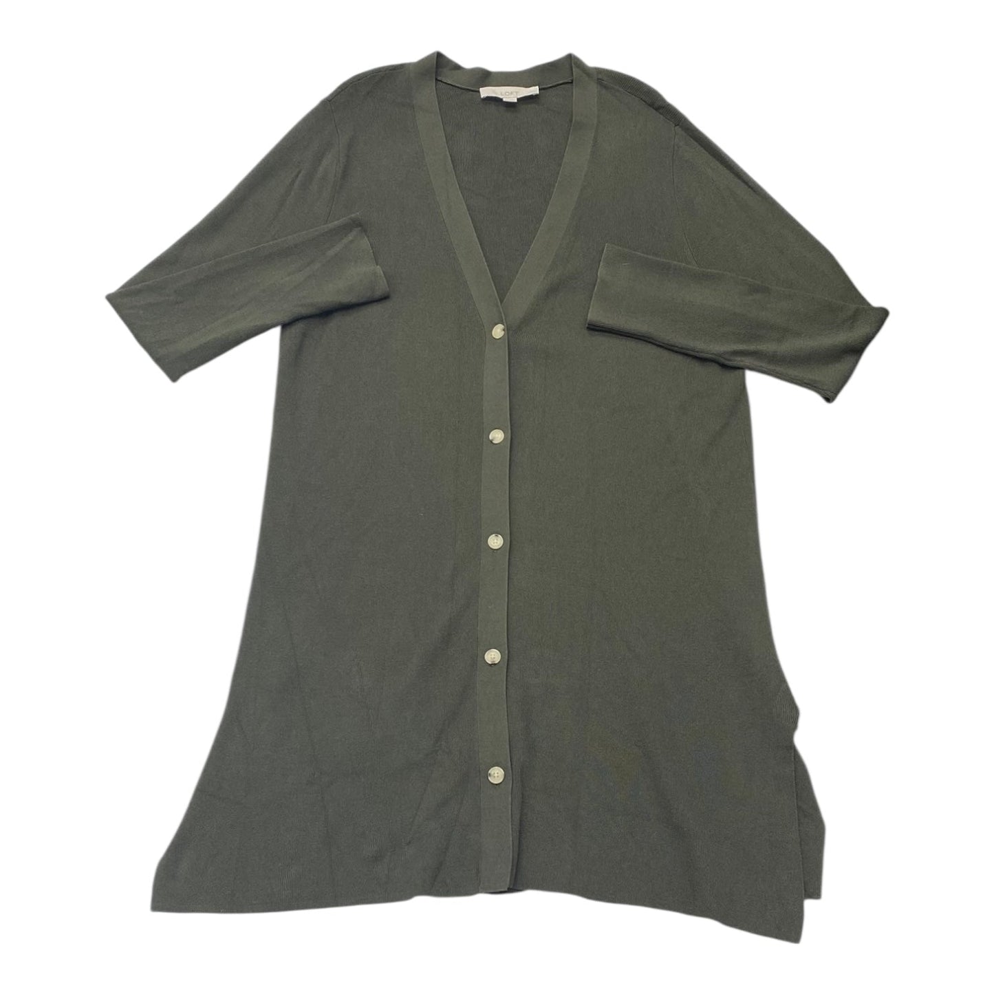 Sweater Cardigan By Loft In Green, Size:Xl