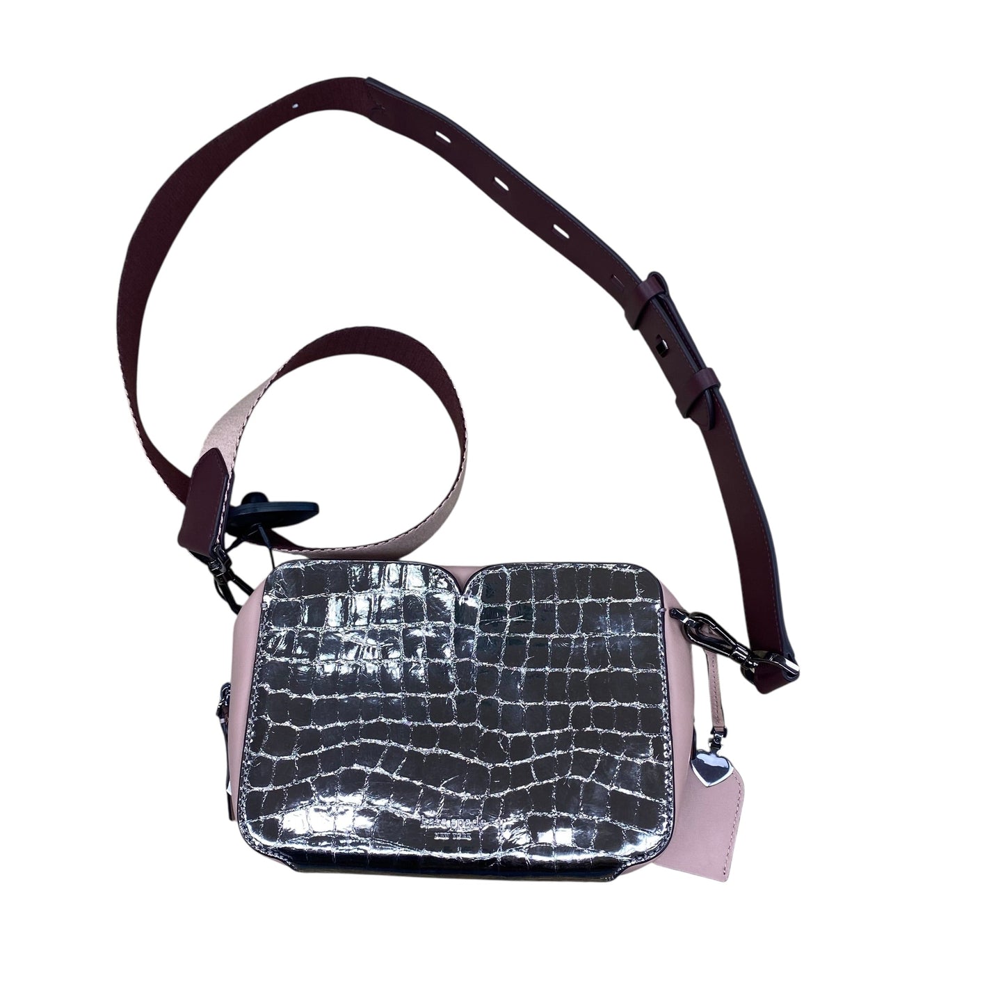 Handbag Designer By Kate Spade In Pink & Silver, Size:Small