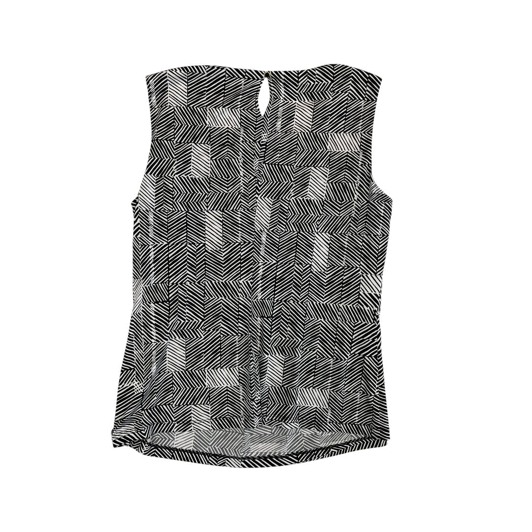 Top Sleeveless By Calvin Klein In Black & White, Size:Xl